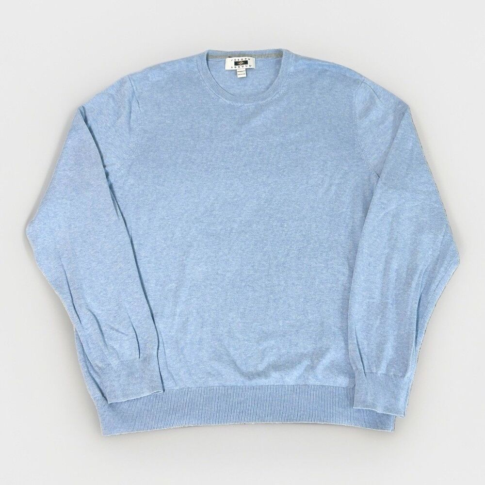 Joseph Abboud Pima Cotton Sweater Light Blue Modern Fit Crew Neck XL